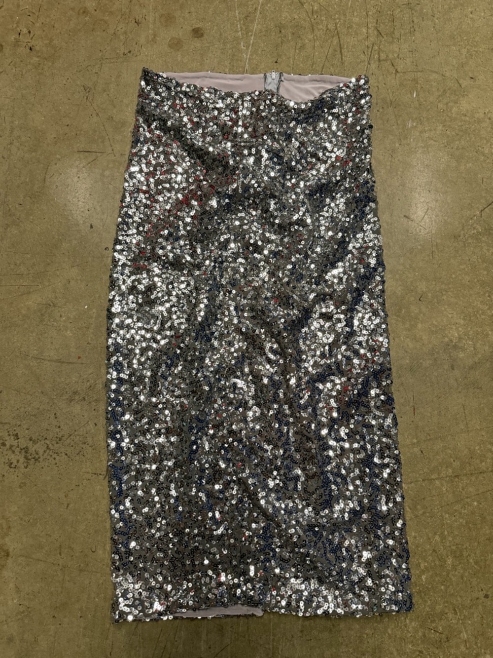 Silver Sequin Pencil Skirt - Women's Evening Skirt